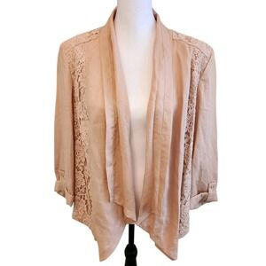 Chicos Women's Cardigan Draped Lace Detail Chicos Size 2 Size 12 US‎